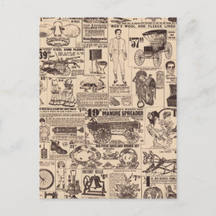 Oude Vintage Advertenties Pagina  Briefkaart