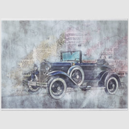 Oude Vintage-auto, 20x30 decoupage Tissuepapier