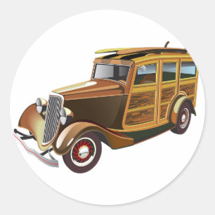 Oude Vintage-auto Ronde Sticker