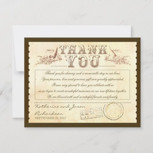 oude vintage bedank kaartjes - kaarten (Voorkant)