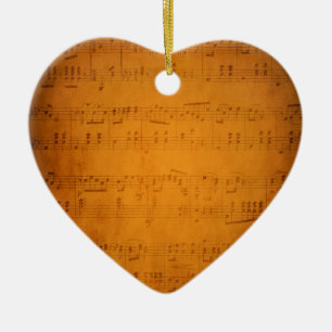 Oude vintage bladmuziek keramisch ornament