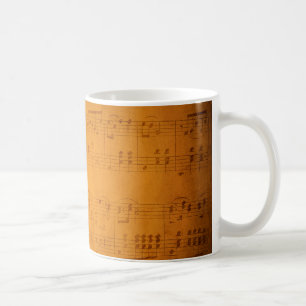 Oude vintage bladmuziek koffiemok