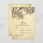 Oude vintage bruiloft RSVP kaarten (Voorkant / Achterkant)