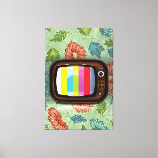 Oude vintage CRT-televisie Canvas Afdruk (Voorkant)