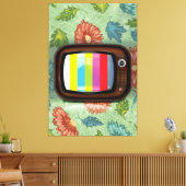 Oude vintage CRT-televisie Canvas Afdruk (Insitu (Woonkamer))