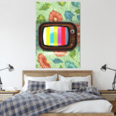 Oude vintage CRT-televisie Canvas Afdruk (Insitu (Slaapkamer))