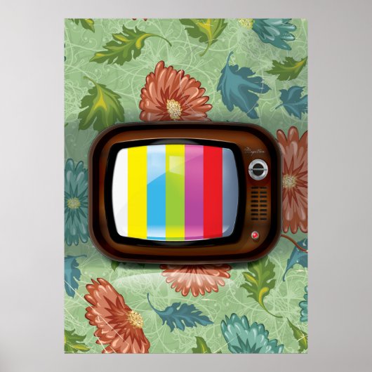 Oude vintage CRT-televisie Poster (Voorkant)