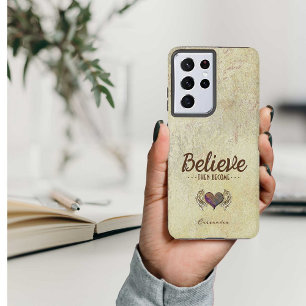 Oude Vintage gelooft het hart met de naam Angel Wi Samsung Galaxy Hoesje