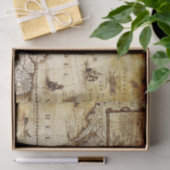 oude vintage kaart feest Tissue Papier (Geschenk)