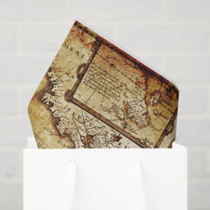 oude vintage kaart feest Tissue Papier