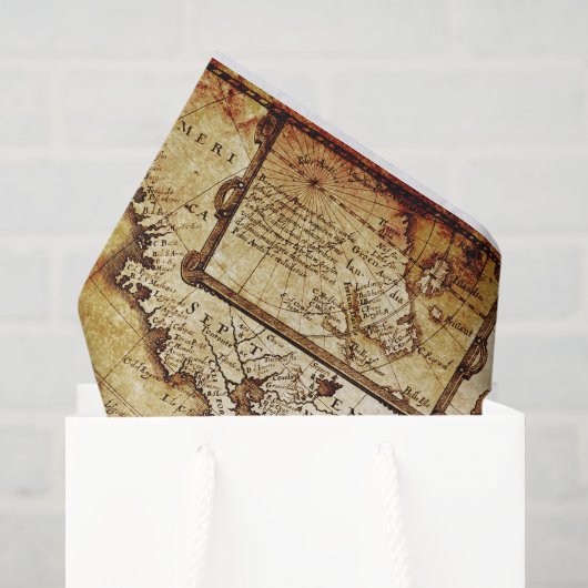 oude vintage kaart feest Tissue Papier (Cadeauzakje)