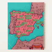 Oude vintage kaart van Spanje Planner (Achterkant)