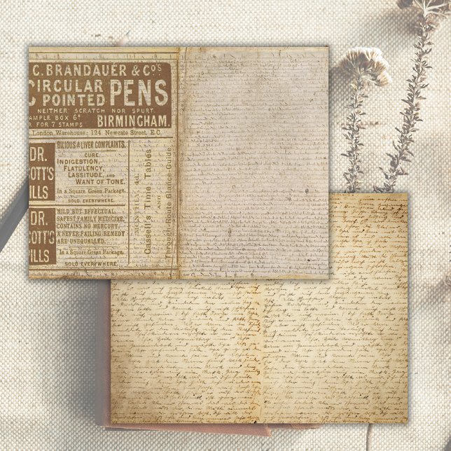 Oude Vintage Papier Pagina Rommel Journal (Creator heeft geüpload)
