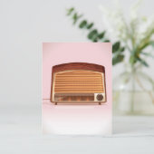 Oude vintage retro radio speler briefkaart (Staand voorkant)