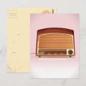 Oude vintage retro radio speler briefkaart (Voorkant / Achterkant)
