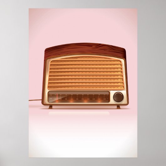 Oude vintage retro radio speler poster (Voorkant)