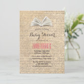 Oude vintage scripts voor een baby shower met boek kaart (Staand voorkant)
