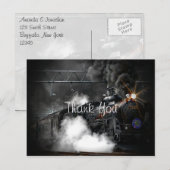 Oude Vintage stoomtrein bedankt Briefkaart (Voorkant / Achterkant)