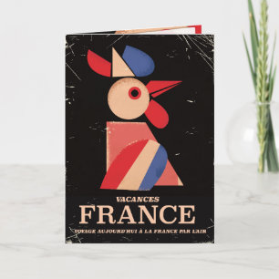 Oude vintage vakantieposter Frankrijk Feestdagen Kaart