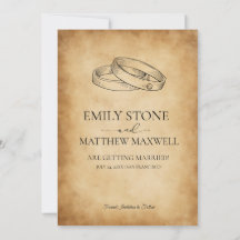 Oude vintage Victoriaanse trouw-RSVP op perkamentp