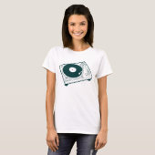 Oude Vinyl Draaitafel Platenspeler T-shirt (Voorkant volledig)