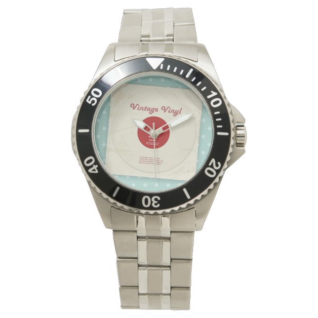 Oude Vinyl Record Watch Horloge (Voorkant)