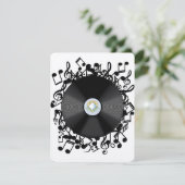 Oude vinylplaat en muzieknoten (Staand voorkant)