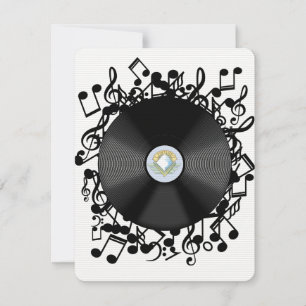 Oude vinylplaat en muzieknoten