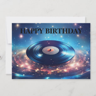 Oude vinylplaat met sterren feestdagenkaart