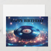 Oude vinylplaat met sterren feestdagenkaart (Voorkant / Achterkant)