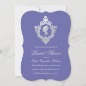 Oude Violet Nagemaakte Zilveren Crest Bruidsdouche Kaart (Voorkant)