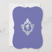 Oude Violet Nagemaakte Zilveren Crest Bruidsdouche Kaart (Achterkant)