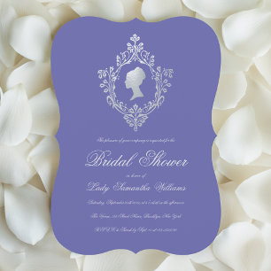 Oude Violet Nagemaakte Zilveren Crest Bruidsdouche Kaart