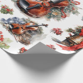 Oude Viool Kerstmis Cadeaupapier (Hoek)