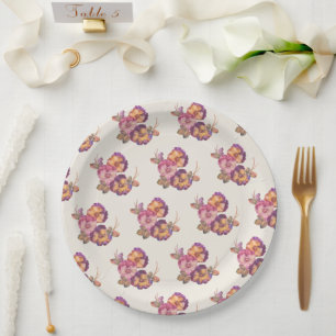 Oude Viooltjes Bloemen Papieren Borden Tuinfeest Bordje