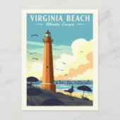 Oude Virginia Beach Briefkaart (Voorkant)