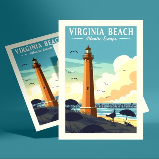 Oude Virginia Beach Briefkaart