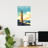 Oude Virginia Beach Poster (Thuiskantoor)