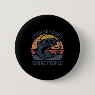 Oude vis verstikt mensen niet basgordijn hengel ronde button 5,7 cm