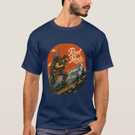 Oude Visavontuur in Reel Mode T-shirt (Voorkant)
