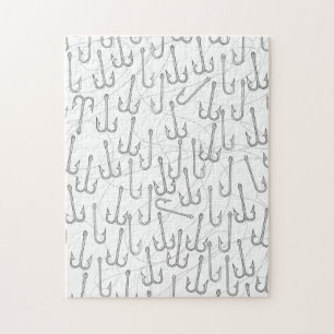 Oude vishaken legpuzzel