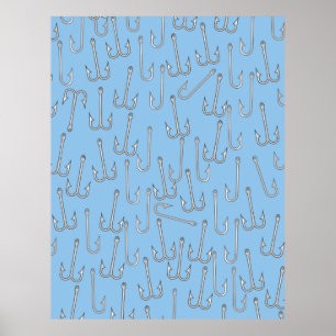 Oude vishaken poster