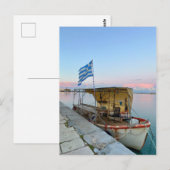 Oude Vissen Boat Griekse vlag Zakynthos Griekenlan Briefkaart (Voorkant / Achterkant)