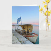 Oude Vissen Boat Griekse vlag Zakynthos Griekenlan Kaart (Gele Bloem)