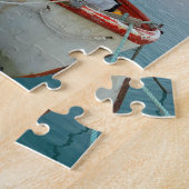 Oude Vissen Boat Griekse vlag Zakynthos Griekenlan Legpuzzel (Zijkant)