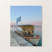 Oude Vissen Boat Griekse vlag Zakynthos Griekenlan Legpuzzel (Verticaal)
