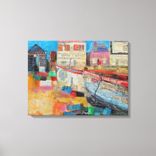 Oude Vissende boten 2013 Canvas Afdruk (Voorkant)