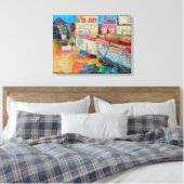 Oude Vissende boten 2013 Canvas Afdruk (Insitu (Slaapkamer))