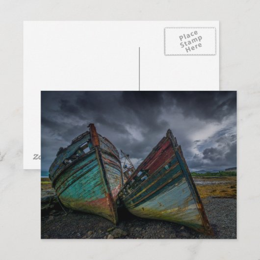 Oude Vissende boten Briefkaart (Voorkant / Achterkant)