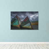 Oude Vissende boten Canvas Afdruk (Insitu (Houten vloer))